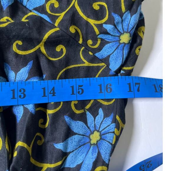 Pretty Pink Women Small Dress Blue Olive Black Cotton  Peasant‎ Boho Vintage - Picture 10 of 14